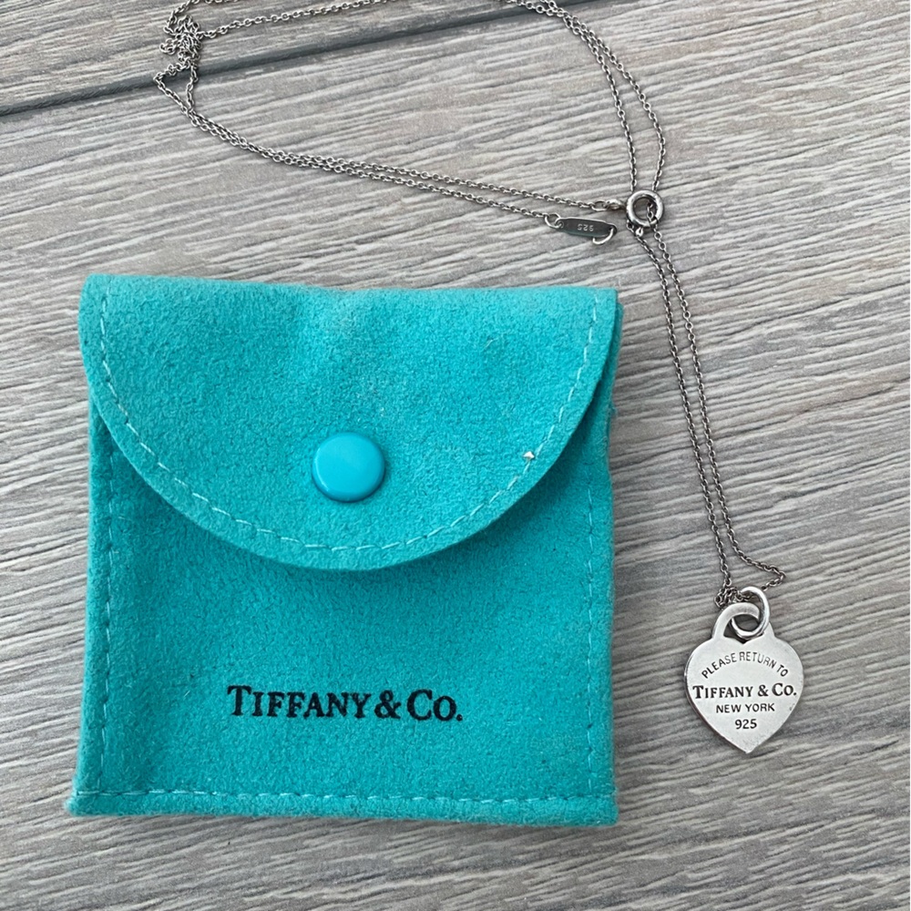 Authentic Tiffany & Co. Silver Pendant Necklace with Original Pouch